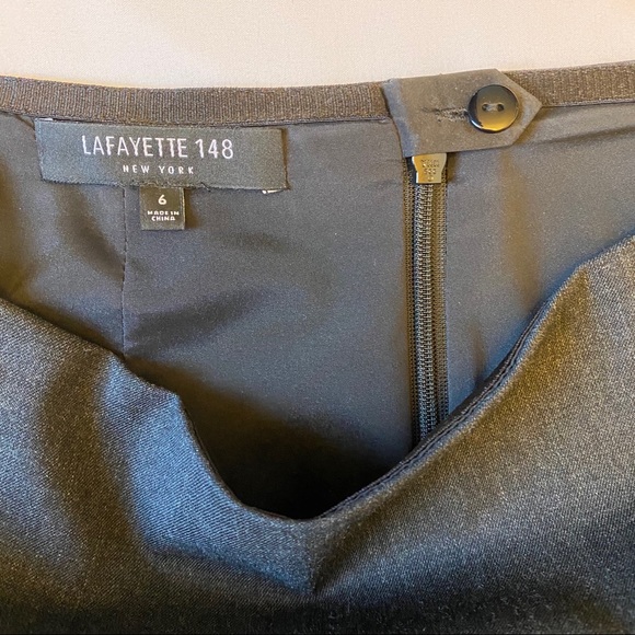 NWOT Lafayette New York Gray Wool Pencil Skirt 6 - Picture 7 of 8